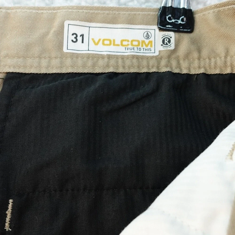 Volcom True To This Men's 31‎ Beige Casual Chino Shorts Skate Flat Front Y2K